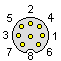 8 pin DIN male connector layout