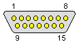 15 pin D-SUB male connector layout