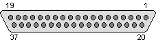37 pin D-SUB female connector layout